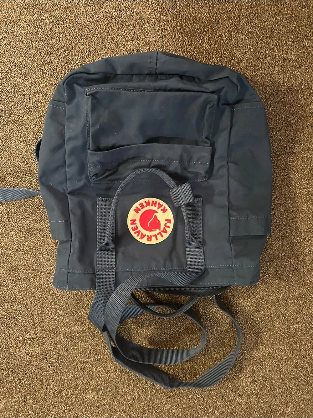 Fjällräven Kånken Mini Backpack in Navy with Red Logo